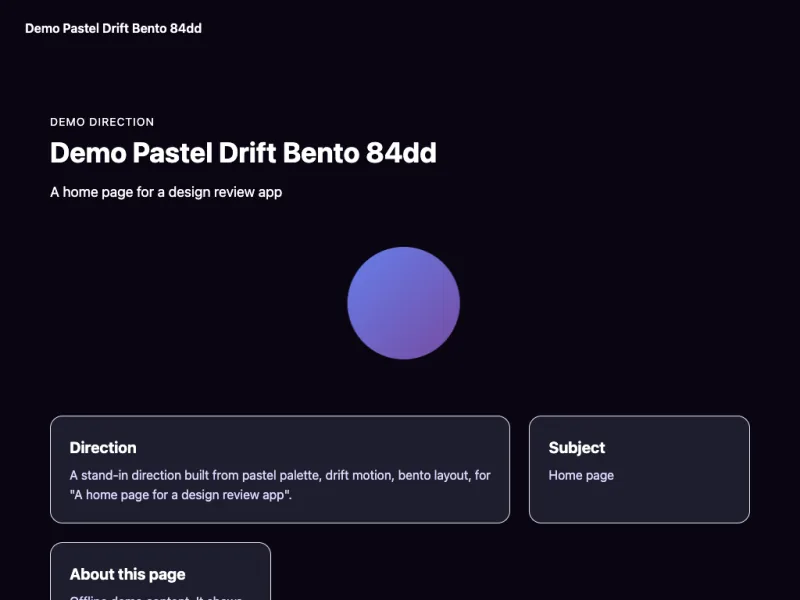 A still of a sample direction: demo-pastel-drift-bento-84dd